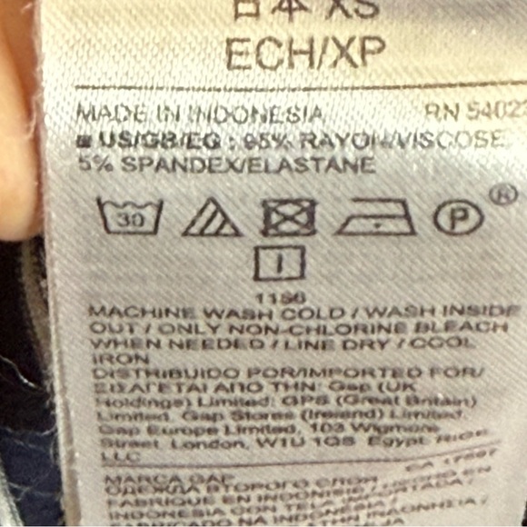 Gap Sleeveless Knit Midi V-Neck Dress‎ Navy/White Striped Viscose Spandex XS EUC - Picture 8 of 12